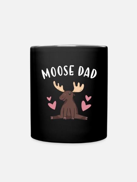 Elk Moose Dad Moose - Tasse einfarbig - Schwarz