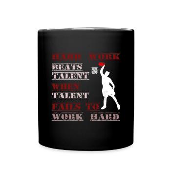 Basketball Basketballspieler Korb werfen Sport - Tasse einfarbig - Schwarz - Vorne