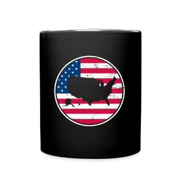 Carte des États-Unis Vintage Drapeau américain - Mug uni - noir - Devant