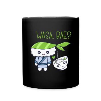Kawaii Japanese Food Salmon Salmon Sushi Roll - Full Colour Mug - black - Front