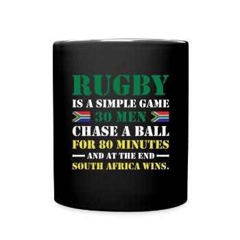 Le rugby est un jeu simple Afrique du Sud Rugby - Mug uni - noir - Devant