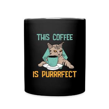 Cats Kitten Coffee Pet - Full Colour Mug - black - Front