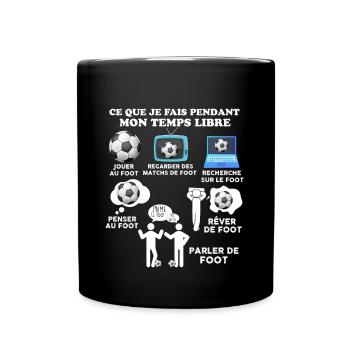 Mon Temps Libre Humour Foot - Mug uni - noir - Devant