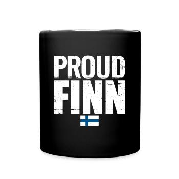 Proud Finn Finnland Finnische Flagge Finne - Tasse einfarbig - Schwarz - Vorne