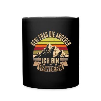 Wandern - Tasse einfarbig - Schwarz - Vorne