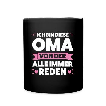 Oma Großmutter Enkelkind Geschenk - Tasse einfarbig - Schwarz - Vorne