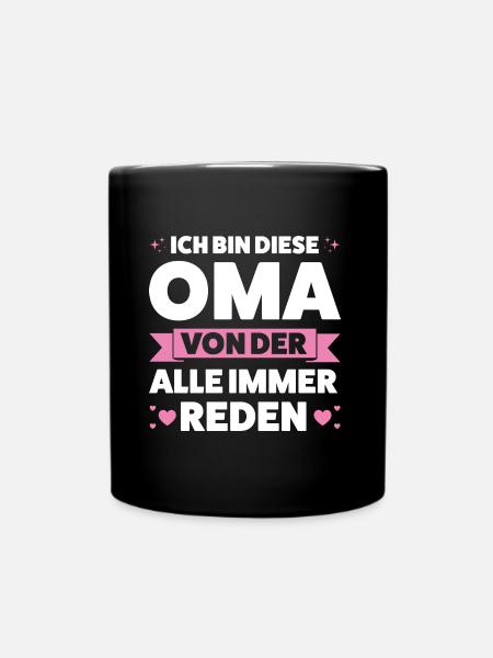 Oma Großmutter Enkelkind Geschenk - Tasse einfarbig - Schwarz
