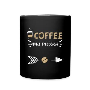 Café et tatouages - Café - Mug uni - noir - Devant