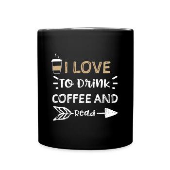 J’aime boire du café et lire - Mug uni - noir - Devant