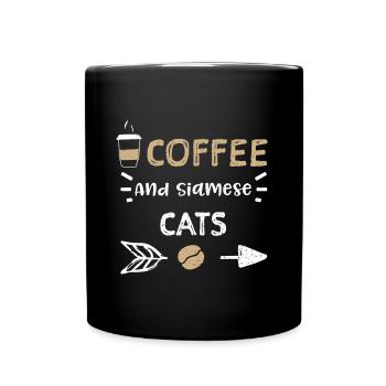 Coffee And Siamese Cats - Coffee - Tasse einfarbig - Schwarz - Vorne