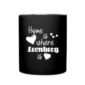 Zuhause in Leonberg - Home is where Leonberg is - Tasse einfarbig - Schwarz - Vorne