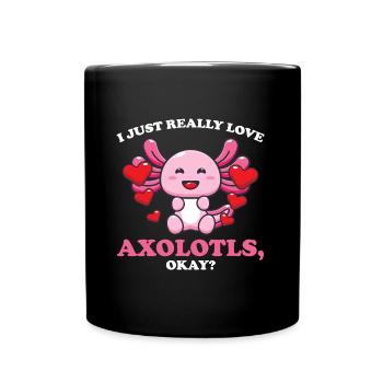 Axolotl Axolotl Tiergeschenk - Tasse einfarbig - Schwarz - Vorne