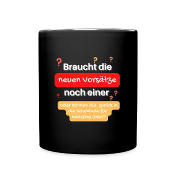 Silvester Vorsätze Neujahr lustiger Spruch witzig - Tasse einfarbig - Schwarz - Vorne