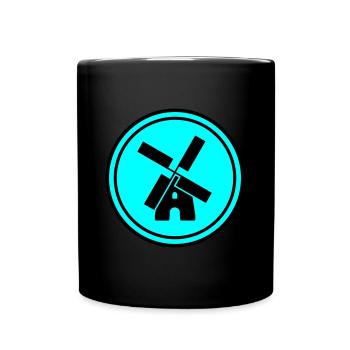 Windmühle Kreis - Tasse einfarbig - Schwarz - Vorne