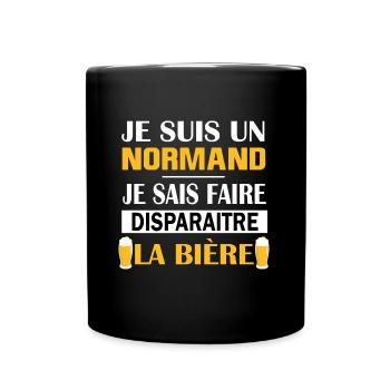 Maillot normand normandie bière humoristique apéro - Mug uni - noir - Devant