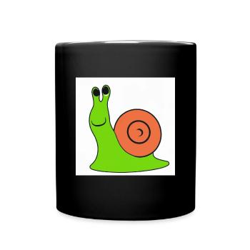 Garry die glückliche Schnecke - Tasse einfarbig - Schwarz - Vorne