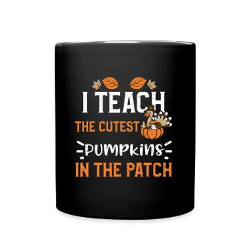 J’enseigne les citrouilles les plus mignonnes en T... - Mug uni - noir - Devant