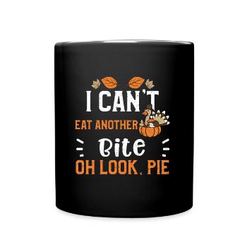 Je ne peux pas manger une autre bouchée oh regarde... - Mug uni - noir - Devant