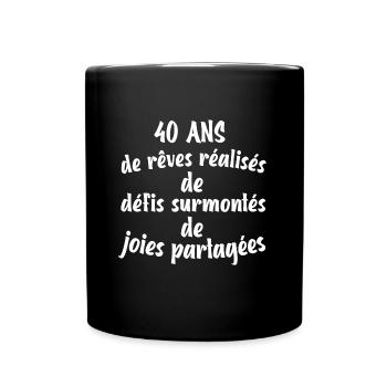 40 ans maillot anniversaire cadeau homme femme - Mug uni - noir - Devant