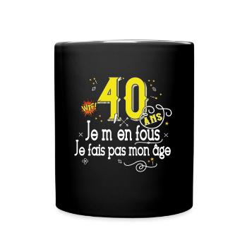 40 Ans Anniversaire Cadeau WTF Humour - Mug uni - noir - Devant