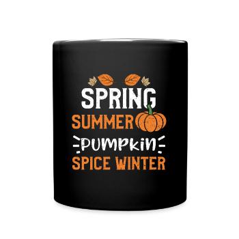 Spring Summer Pumpkin Spice Winter - Full Colour Mug - black - Front