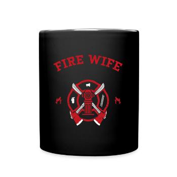 Fire Wife - Firefighter - Full Colour Mug - black - Front