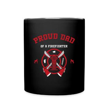 Fier papa d’un pompier - Mug uni - noir - Devant