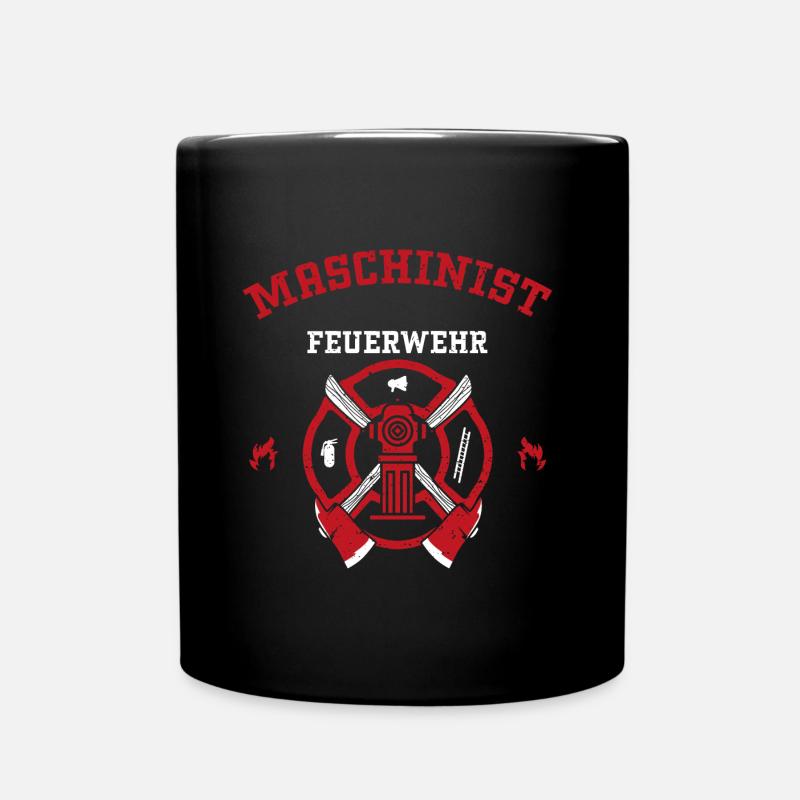 Maschinist Feuerwehr - Firefighter - Tasse einfarbig - Schwarz