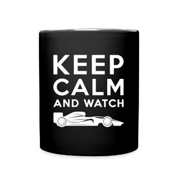 Restez calme et regardez la Formule Motorsport - Mug uni - noir - Devant