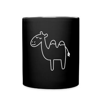 Jolies silhouettes de chameaux, animaux sauvages - Mug uni - noir - Devant