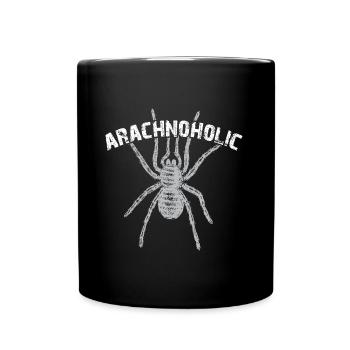Arachnoholic, j’adore les araignées. Grande tarentule - Mug uni - noir - Devant