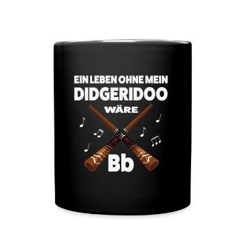 Didgeridoo Musiker Musiktherapie Geschenk - Tasse einfarbig - Schwarz - Vorne