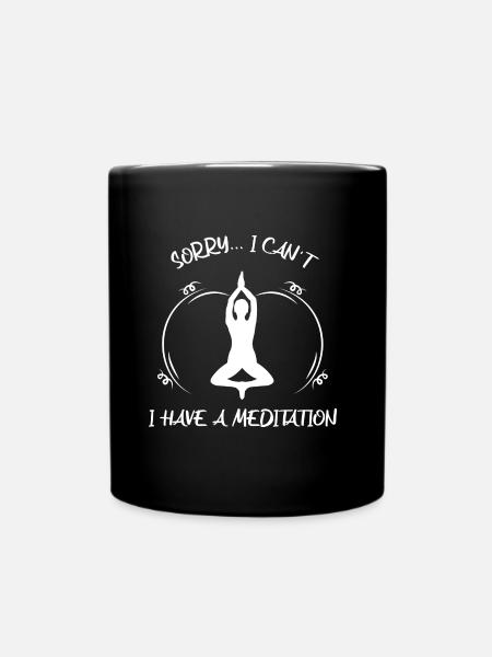 Meditaion - Tasse einfarbig - Schwarz