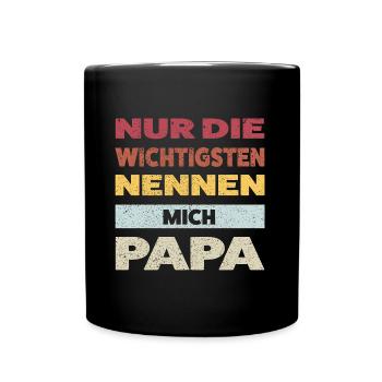 Papa Familie Vater Geschenk - Tasse einfarbig - Schwarz - Vorne
