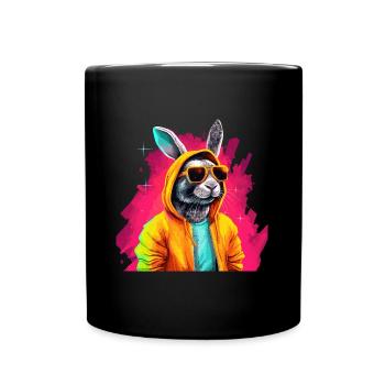 Lapin Lapin Lunettes de soleil Colorful - Mug uni - noir - Devant