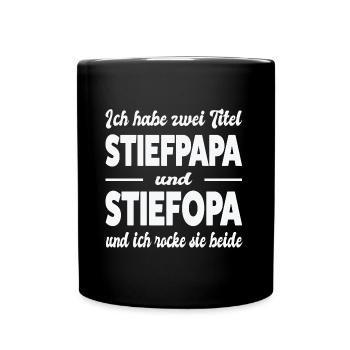 Stiefpapa Stiefopa Bonus Papa Geschenk - Tasse einfarbig - Schwarz - Vorne