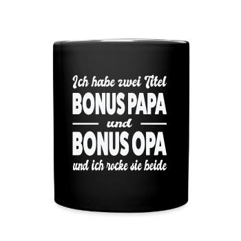 Stiefpapa Stiefopa Stiefgroßvater Geschenk - Tasse einfarbig - Schwarz - Vorne