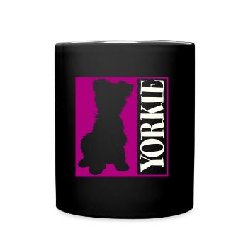 Yorkie Yorkshire Terrier Silhouette - Tasse einfarbig - Schwarz - Vorne