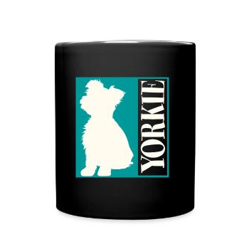 Yorkie Yorkshire Terrier Silhouette - Tasse einfarbig - Schwarz - Vorne