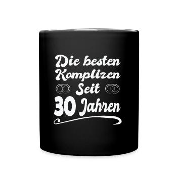 30 Jahre Ehe Ehefrau 30. Hochzeitstag Geschenk - Tasse einfarbig - Schwarz - Vorne
