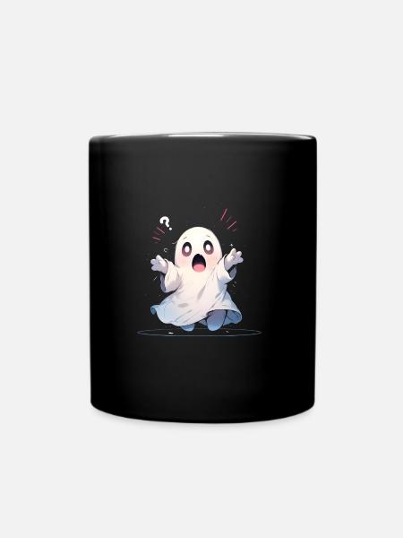 Playful Haunting: The Sweet Boo Ghost - Full Colour Mug - black