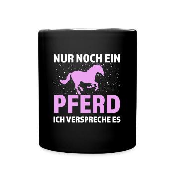 Pferd Reiten Reiter Geschenk - Tasse einfarbig - Schwarz - Vorne