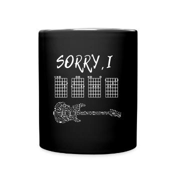 Sorry I-DGAF Funny Hidden Message Guitar Chords - Full Colour Mug - black - Front