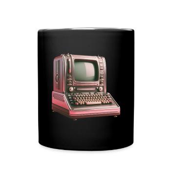 Old 1950s computer futurism retro vintage - Full Colour Mug - black - Front