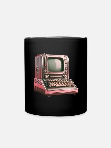 Old 1950s computer futurism retro vintage - Full Colour Mug - black