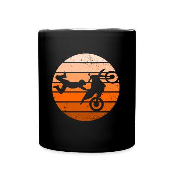 Motocross Dirt Bike Rider Motorcycle - Full Colour Mug - black - Front
