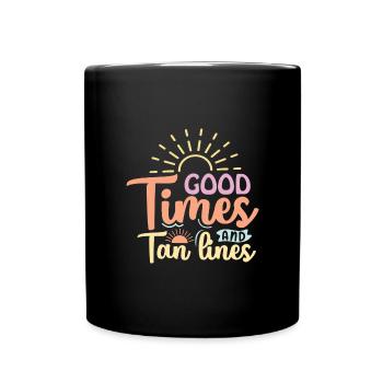 Bons moments et lignes de bronzage - Mug uni - noir - Devant