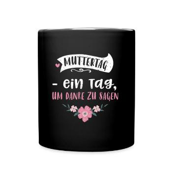 Fête des mères - une journée pour dire merci... - Mug uni - noir - Devant