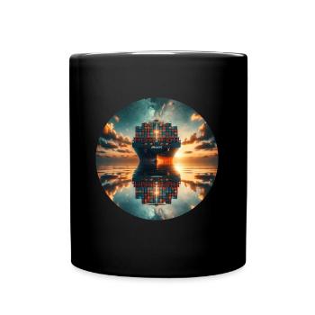 Containerschiff O Baschi - Tasse einfarbig - Schwarz - Vorne