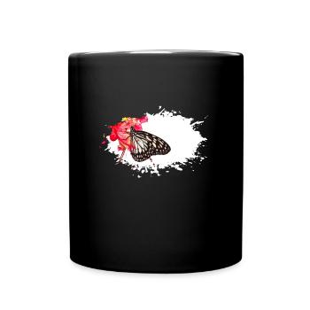 butterfly, Schmetterling - Tasse einfarbig - Schwarz - Vorne